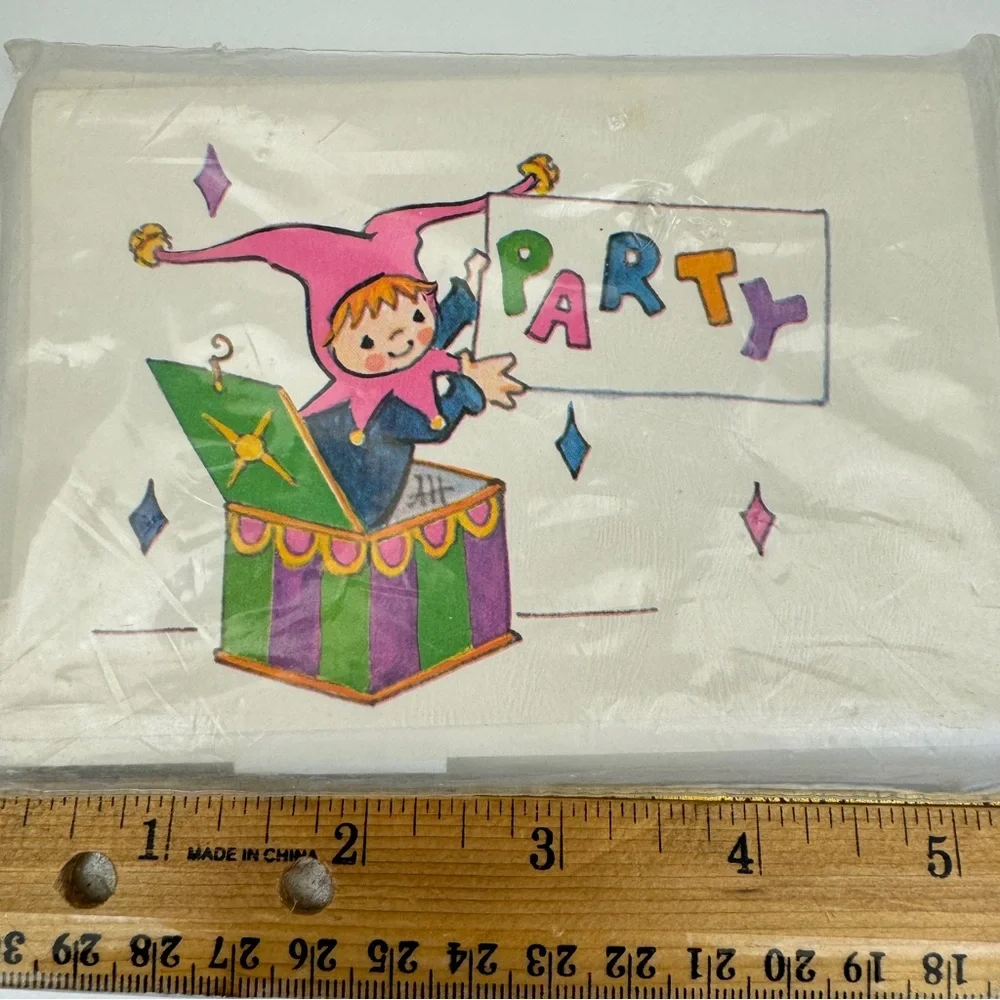 Vtg Fravessi Jester Clown Sealed‎ Pack of Party Invitation Invite Greeting Cards